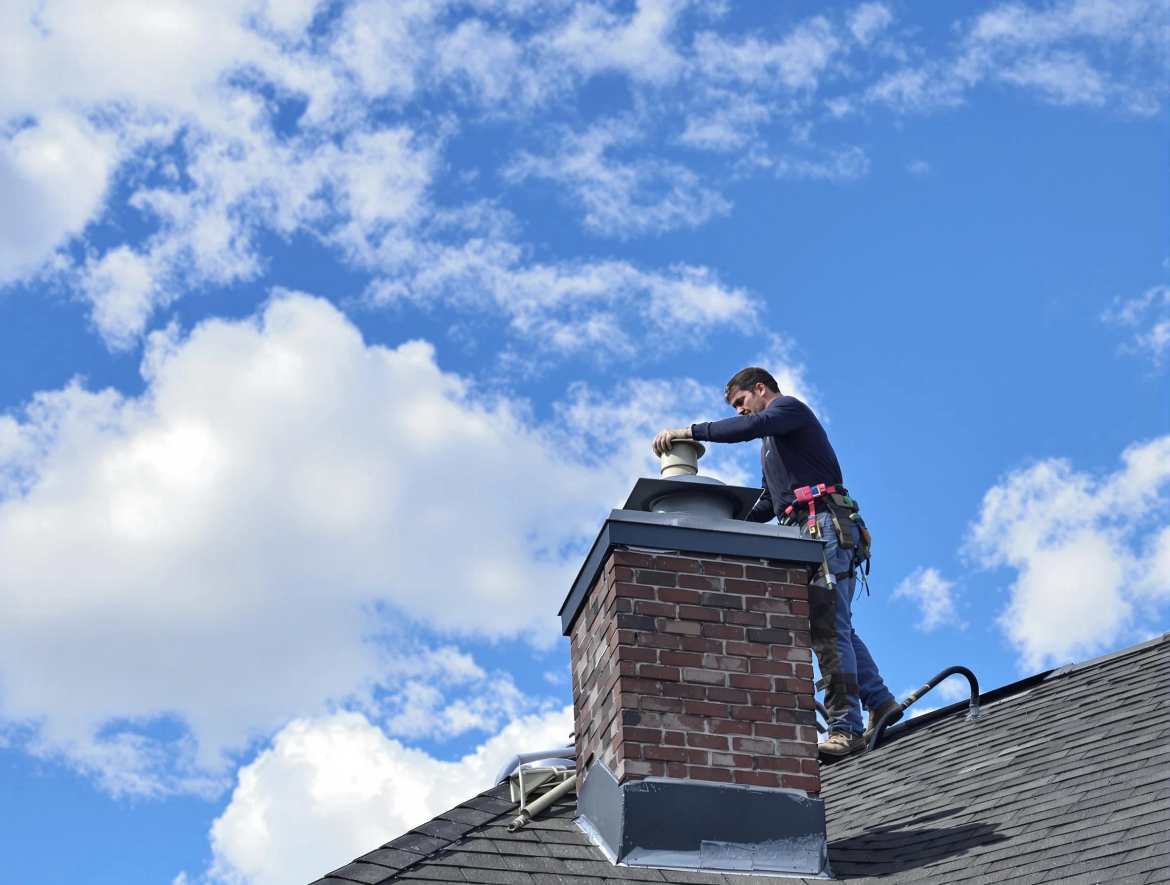Meridian Chimney Sweep installing a sturdy chimney cap in Meridian, CO