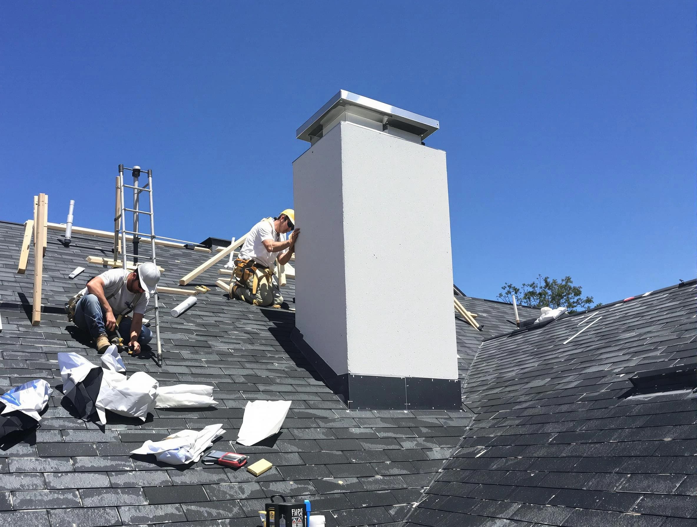 Meridian Chimney Sweep crew installing a new chimney in Meridian, CO