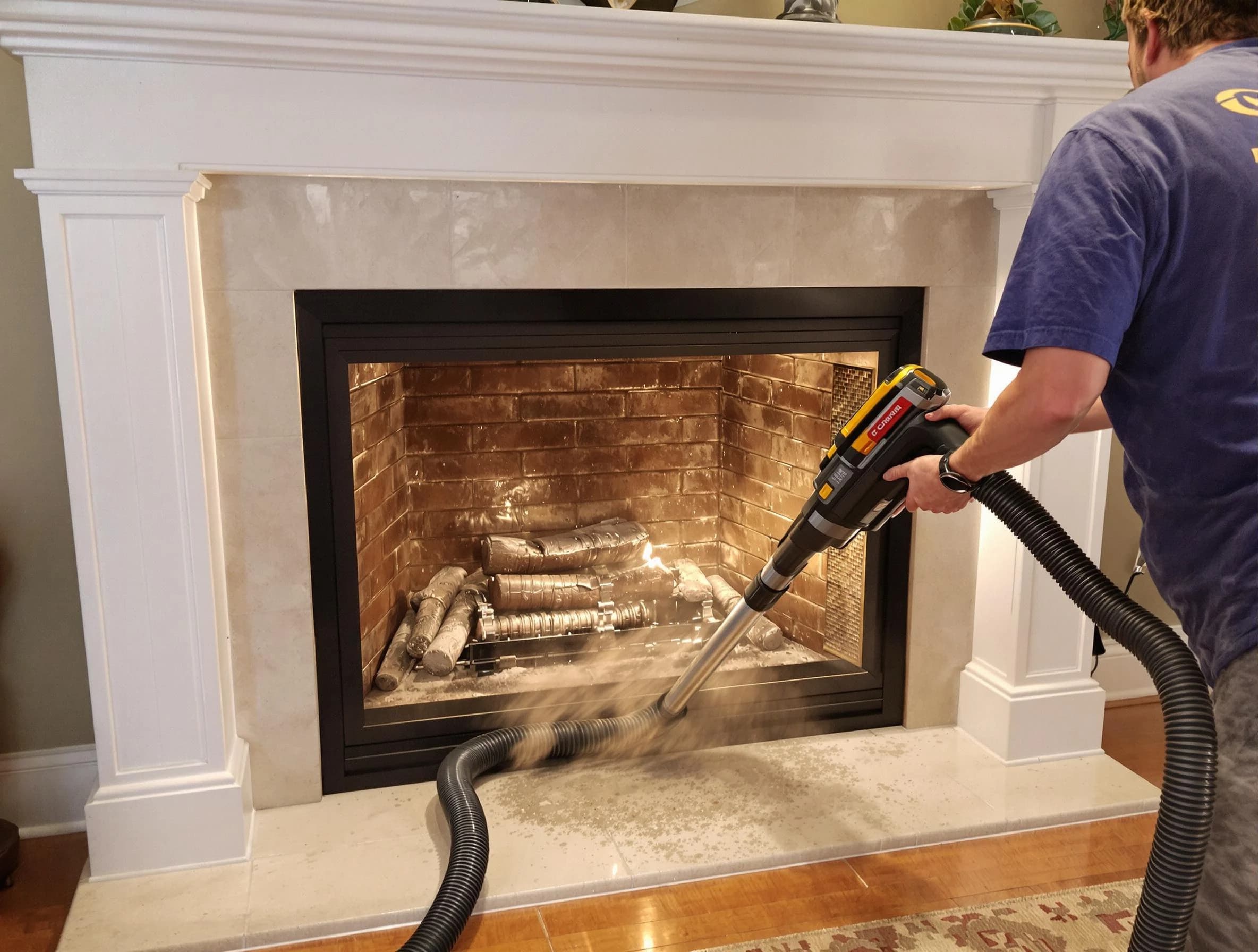 Fireplace cleaning performed by Meridian Chimney Sweep in Meridian, CO