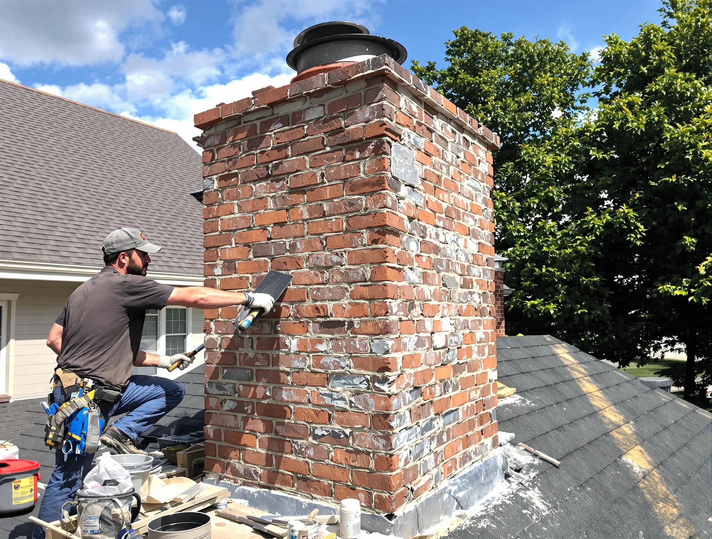 Completed chimney rebuild by Meridian Chimney Sweep in Meridian, CO