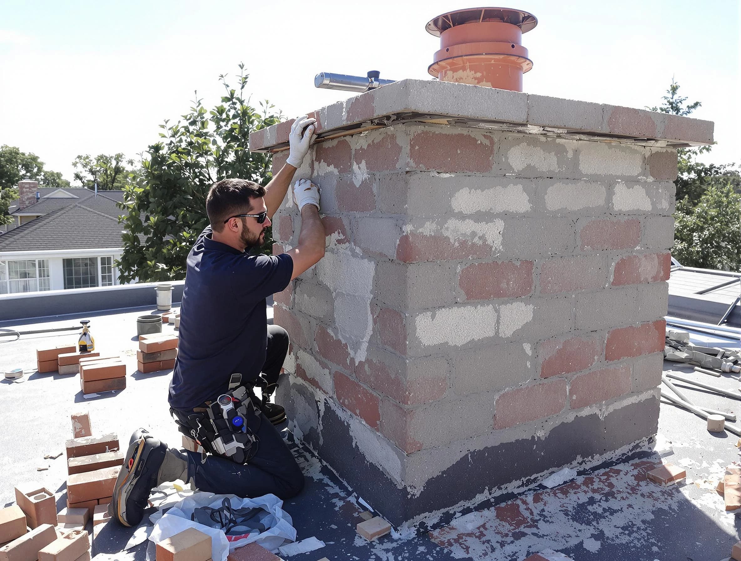 Advanced chimney repair process by Meridian Chimney Sweep in Meridian, CO