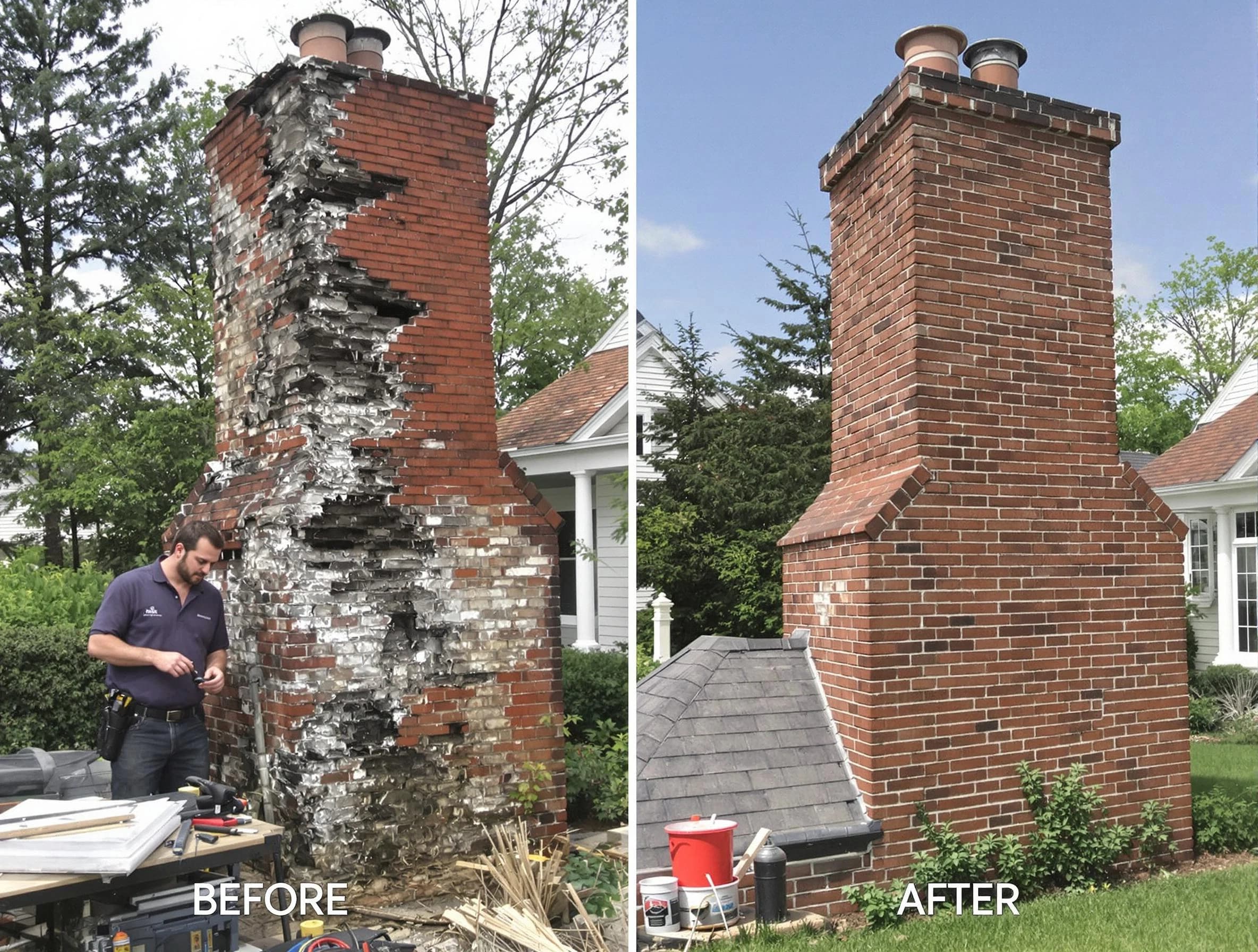 Meridian Chimney Sweep performing a full chimney restoration in Meridian, CO