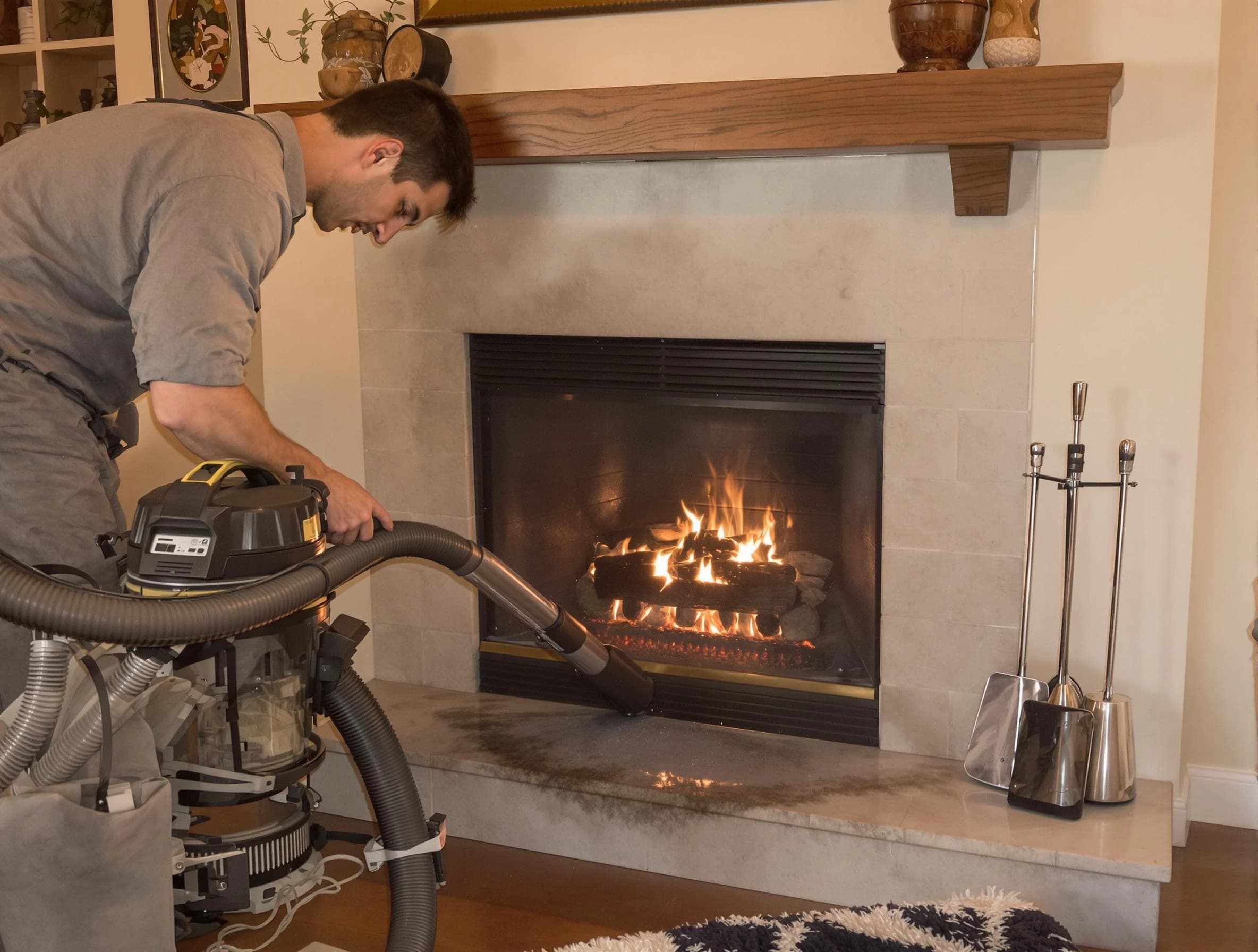 Routine fireplace upkeep by Meridian Chimney Sweep in Meridian, CO