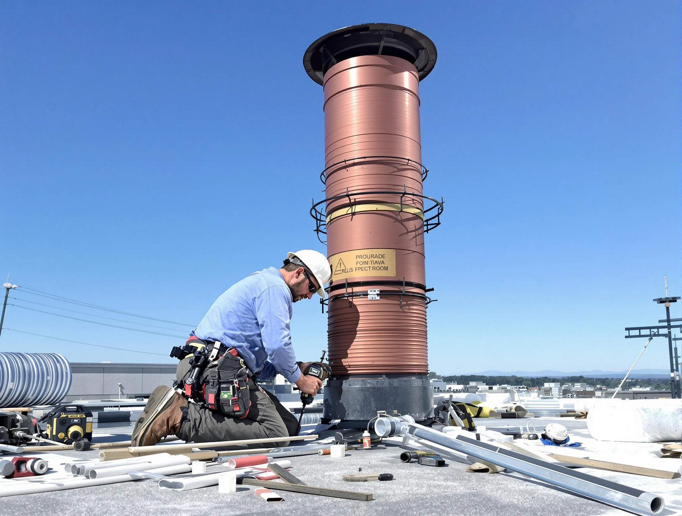 Installed chimney liner by Meridian Chimney Sweep in Meridian, CO