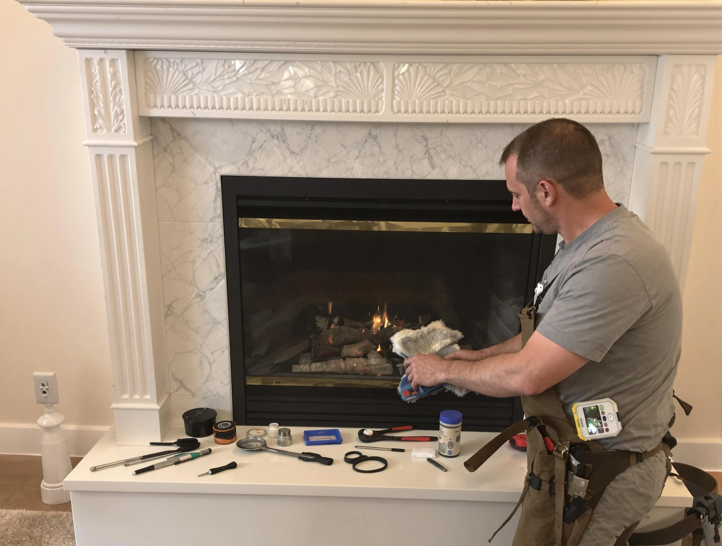 Meridian Chimney Sweep performing fireplace maintenance in Meridian, CO