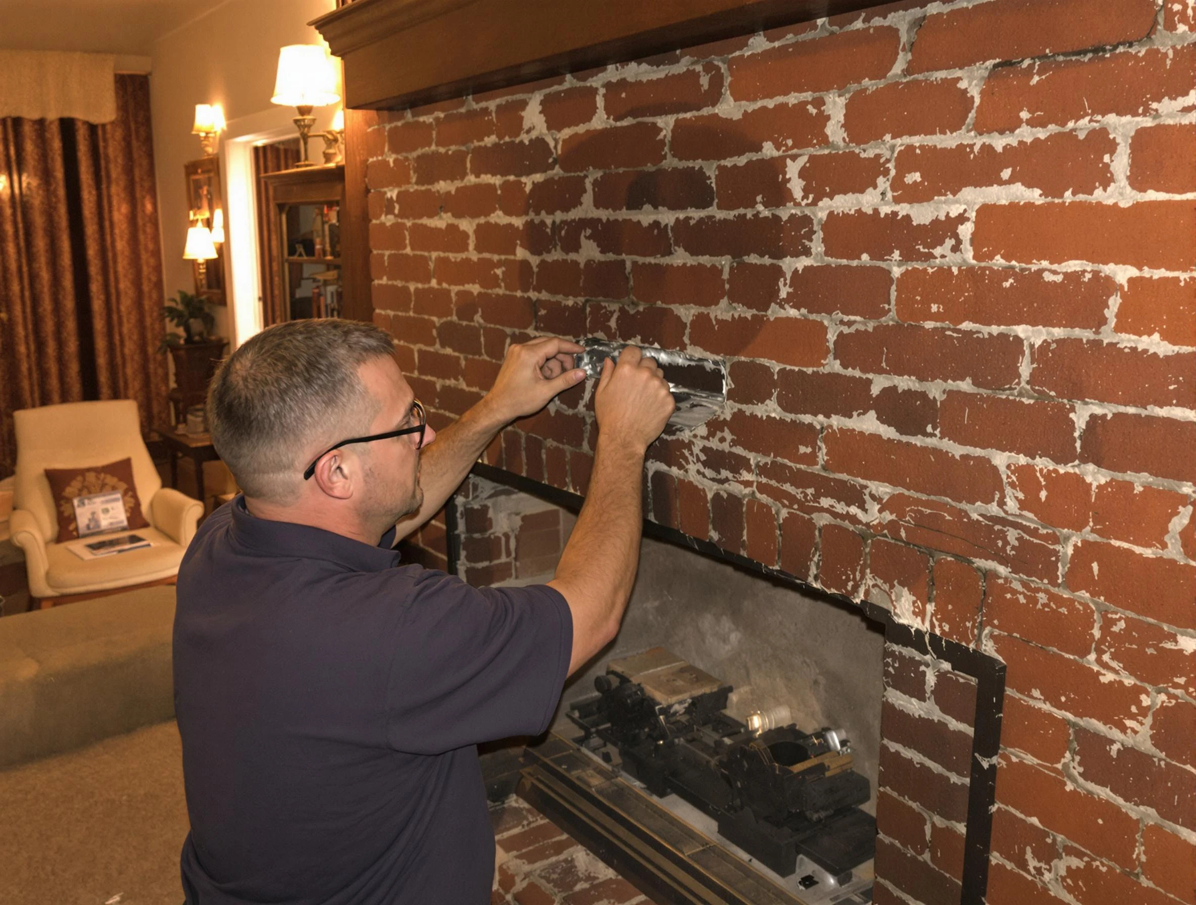 Meridian Chimney Sweep expert fixing a fireplace in Meridian, CO